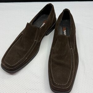 NATHA Men's Dark Brown Suede Leather Loafers Size 10.5 M